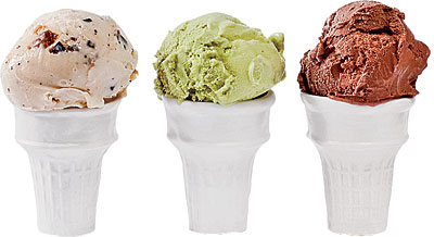 Porcelain ice-cream cones