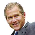 President George W Bush in the year 2000