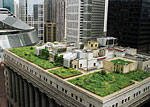 A roof top with greenary