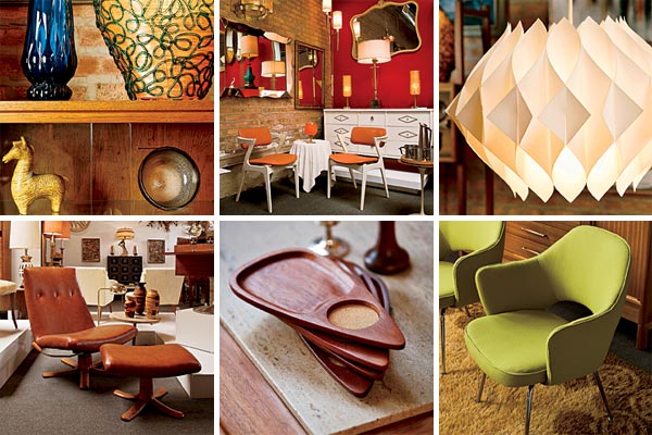 Kai Kristiansen chairs, Danish pendant light, Eero Saarinen for Knool chairs, Danish teak trays, Danish leather lounge chair and ottoman