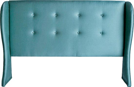 Silk-upholstered Wingback headboard