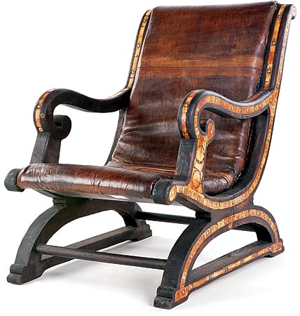 Camel leather chair