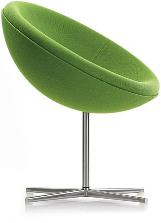 Verner Panton’s C1 chair in green polyurethane foam upholstery
