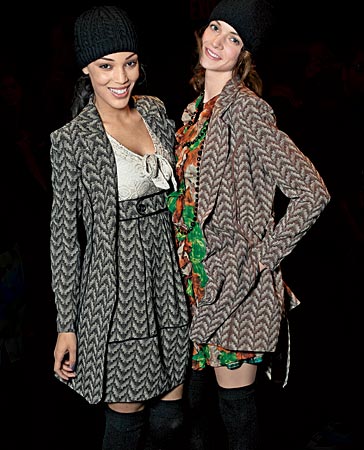 Coleman (left) with Charon Cooijmans at Tracy Reese’s fall 2009 show in New York