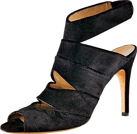 FURLA velvet cutout Medea heels ($345), at Furla, 1211 West Webster Avenue and 106 East Oak Street.