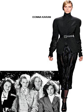 Donna Karan model and picture of the cast of Heathers