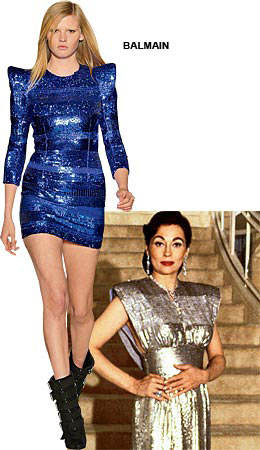 Balmain model and picture of Faye Dunaway
