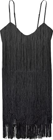 Jay Godfrey black fringe Toni dress ($415), at Jake, 939 North Rush Street and 565 Lincoln Avenue, Winnetka