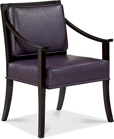 Lancaster chair by Lulu DK for Elite Leather. In aubergine San Remo leather with dark-stained alder wood frame