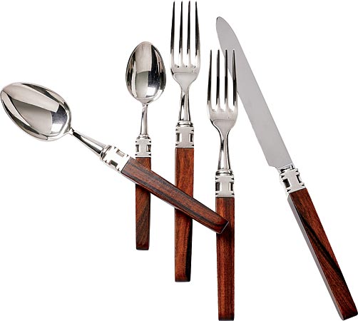 Ingrid rosewood and stainless steel flatware