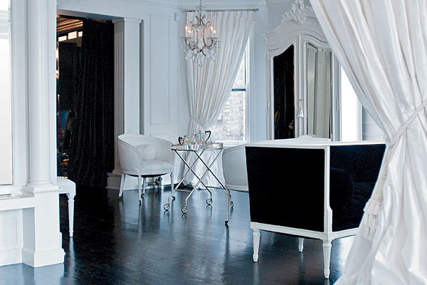 Black and white living room