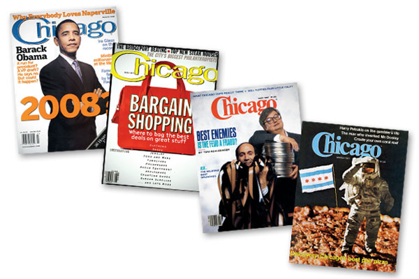 Chicago magazine covers from March 2006, August 1997, May 1987, and March 1977