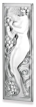 Figure and Grapes glass panel by Rene Lalique
