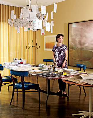 Patti Gilford in her makeshift art studio