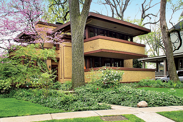 Oak Park house, designed by Frank Lloyd Wright