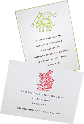 The Printery birth announcement cards