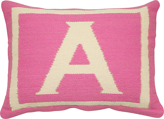 Pink letter baby pillow