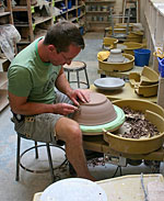 Man making pottery