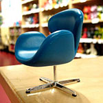 Curvy, blue chair from Rotofugi