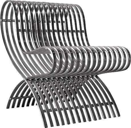 Petal chair, Damian Barton, brushed aluminum