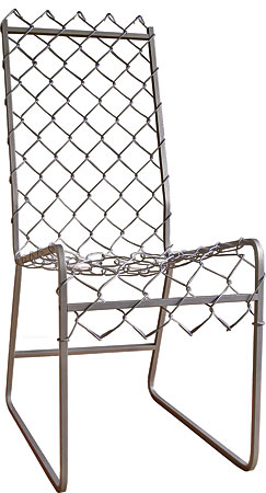 Cafe America chair, Grain, recycled steel chain-link with stainless steel frame