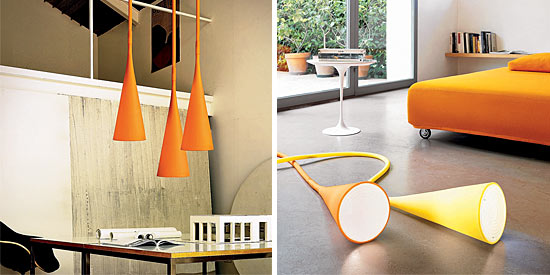 Silicone lamp in orange