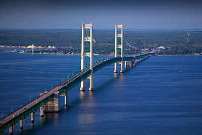 Mackinac Bridge, the longest suspension bridge in the Western Hemisphere