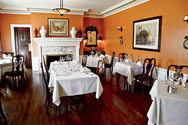 The dining room at the Belvedere Inn and Restaurant
