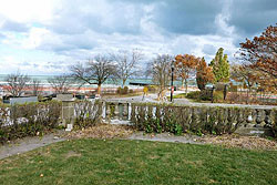 A lakefront view from the house