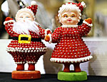 A set of Santa and Mrs. Claus figurines