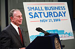 A speaker at Small Business Saturday