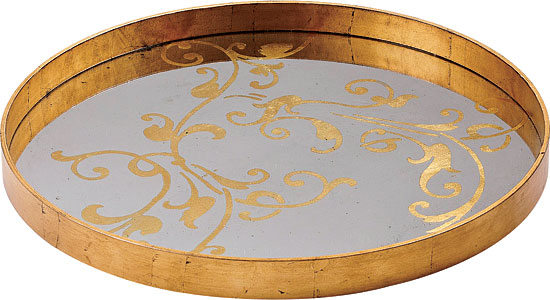 Notre Monde mirror tray with gold leaf
