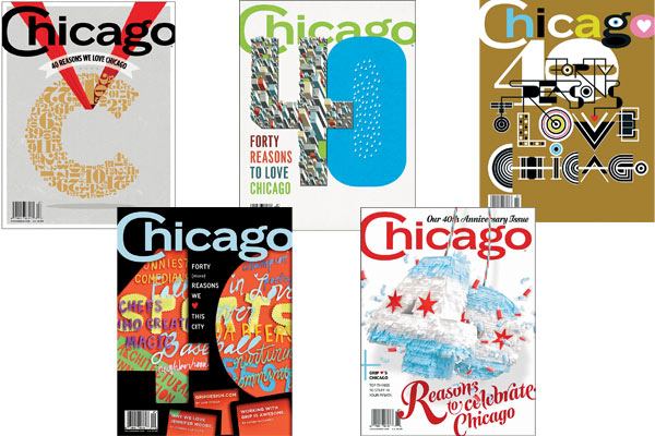 Five cover versions of Chicago's December issue