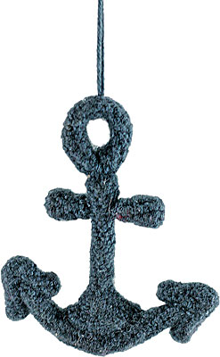 Crocheted anchor ornament