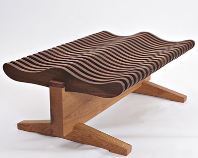 A one-of-a-kind bench designed by David Stine