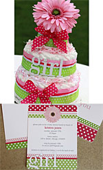 Diaper cake and other items from Pixie Chicago