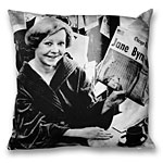 A Jane Byrne pillow designed by Mike Perrone