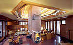 The interior of a home designed by Frank Lloyd Wright