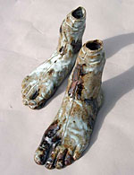 Ceramic feet, sculpted by Mary Seyfarth