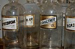 Antique glass bottles