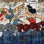 A comic book painting at An Orange Moon