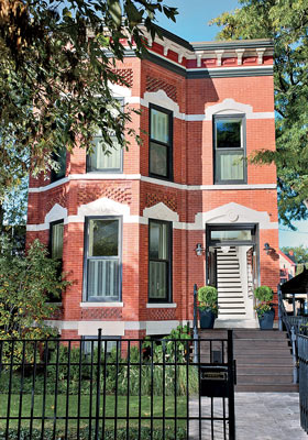 A cozy enclosed front porch