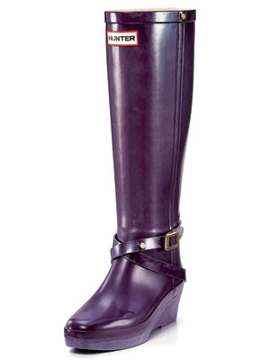 Hunter purple Andora wedge rubber boot