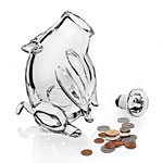 A crystal piggy bank