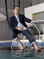 Ted Allen at a pool party