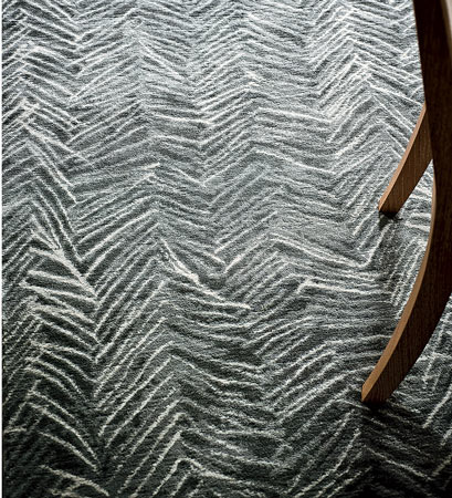 Chevron rug in slate silk.