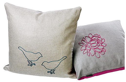 Meg Stevens hand-embroidered simple-yet-chic pillows