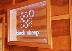 The sign outside Bar Bar Black Sheep