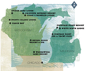 Map of northern Illinois, Wisconsin, and Michigan