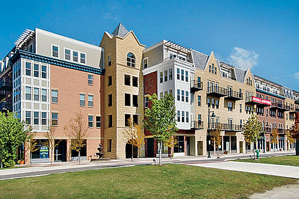 A condo building near the I & M Canal, located in Lemont